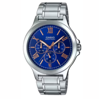 Casio Enticer MTP-V300D-2A Silver Stainless Steel Strap Men Watch